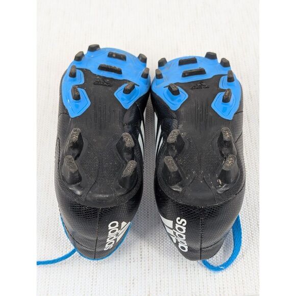 Adidas Soccer Cleats Boys 12 K Conquisto Black Blue Kids - Picture 4 of 12